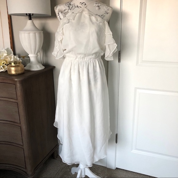 NWT Shoshanna Miller Bridal Off the Shoulder Dress in Ivory Silk from BHLDN - Picture 6 of 12